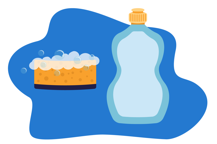 Ilustração de produtos de limpeza